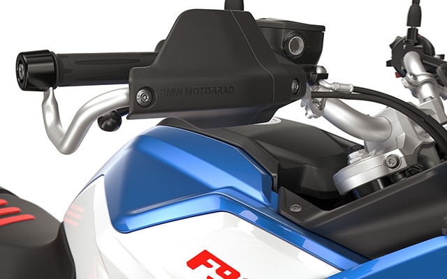 Enduro hand protector including metal brackets for the F 900 GS in the GS Trophy version