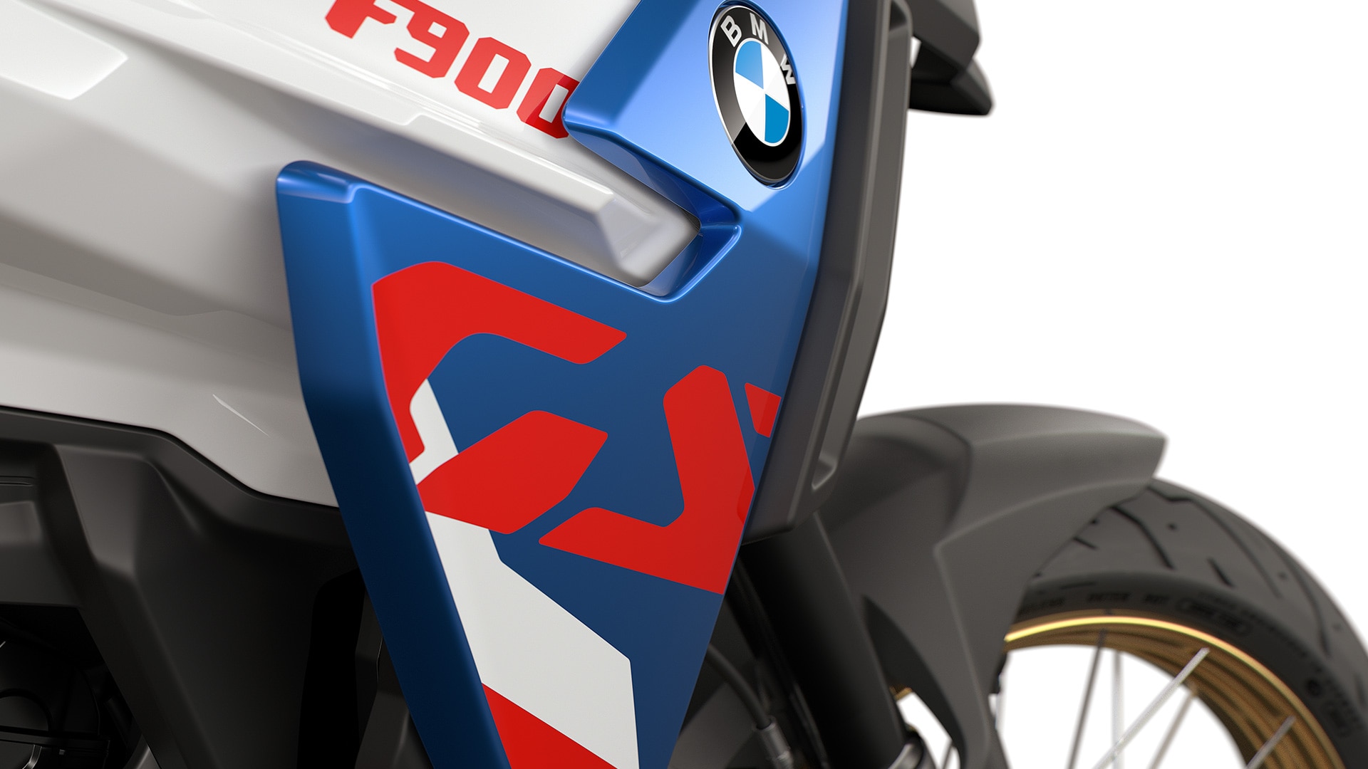 The distinctive GS logo on the F 900 GS from BMW Motorrad