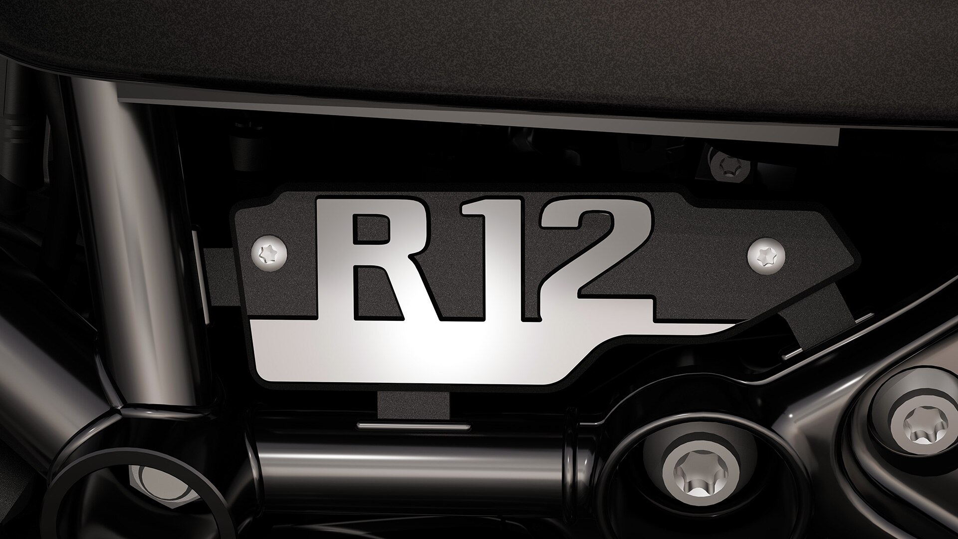The chromed VIN plate of the R 12 from BMW Motorrad
