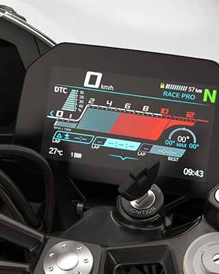 Riding modes Pro and the 6.5-inch TFT of the F 450 RR from BMW Motorrad